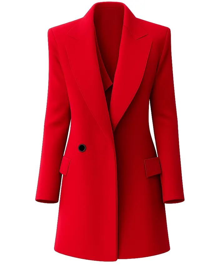 Emily In Paris S05 Lily Collins Emily Cooper Red Long Coat