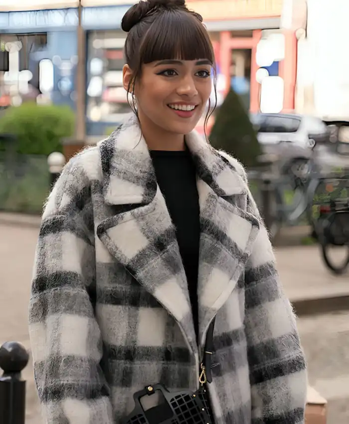 Emily In Paris Thalia Besson Wool Plaid Coat