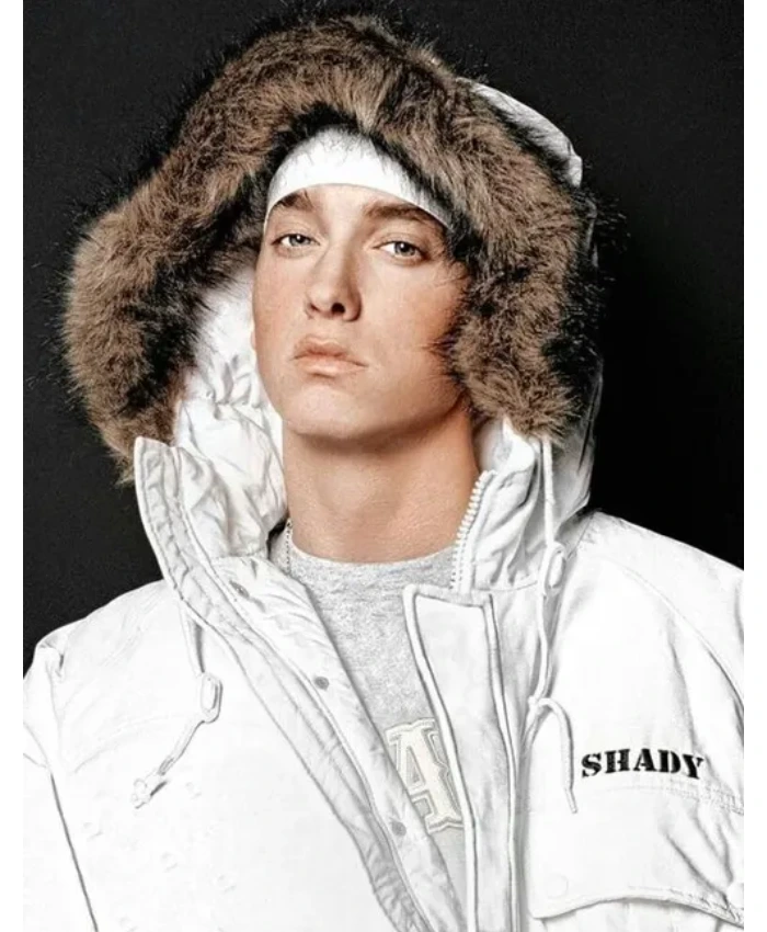 Eminem White Puffer Jacket - Image 2
