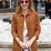Emma Watson Paris Fashion Week Brown Jacket