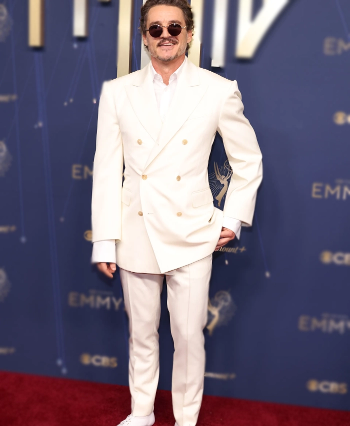 Pedro Pascal Emmys Red Carpet White Suit