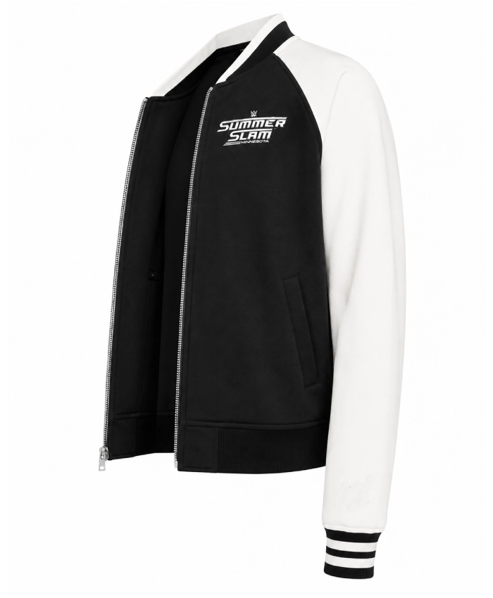 Erin Andrews SummerSlam Black and White Varsity Jacket On Sale