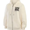 Erin Andrews Super Bowl LX Beige Hooded Jacket