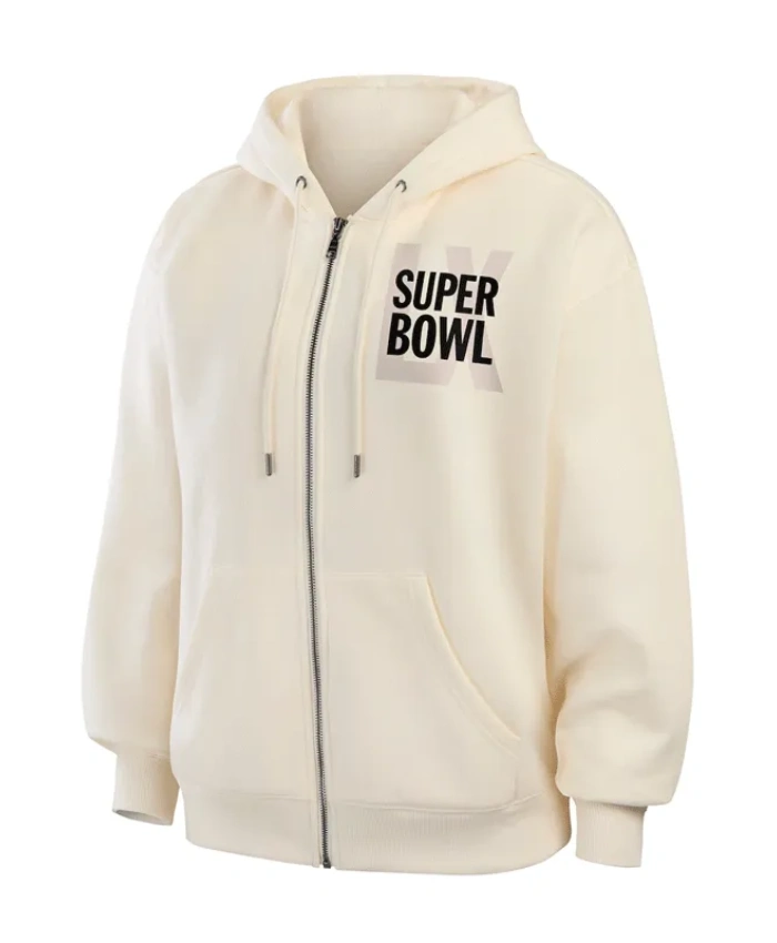 Erin Andrews Super Bowl LX Beige Hooded Jacket