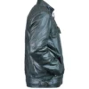 Ethan Distressed Waxed Leather Biker Jacket In Green