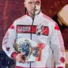 Ethan Page WWE NXT Wrestler White And Red Bomber Jacket