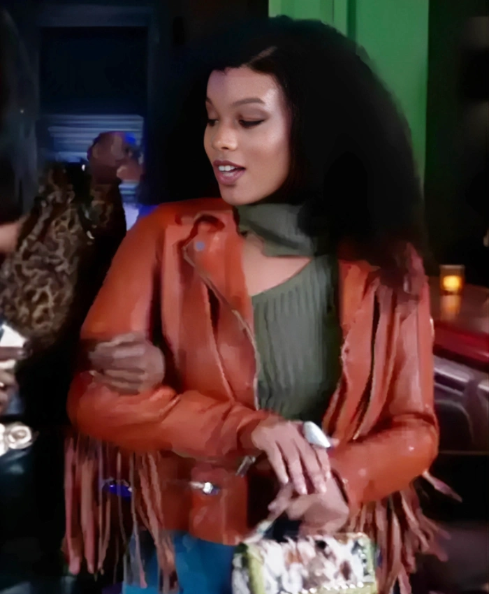 Eva Thomas TV Series Beyond The Gates 2025 Ambyr Michelle Leather Fringe Jacket