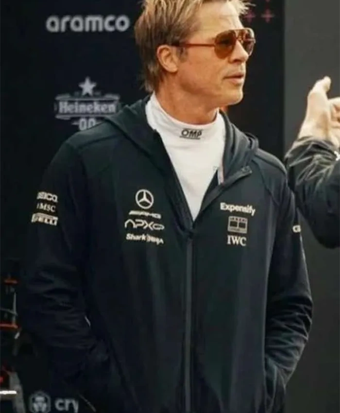 F1 Brad Pitt Black Hoodie