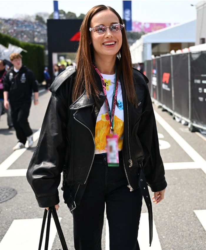 Brie Larson F1 Grand Prix of Japan Leather Jacket