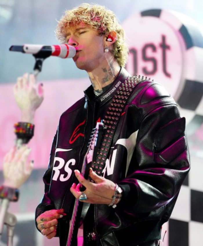 F1 Grand Prix of Las Vegas MGK Black Leather Jacket