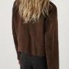 FBI International S4 Christina Wolfe Brown Suede Jacket