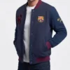 FC Barcelona Full Snap Blue Bomber Jacket