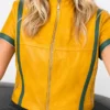 FIFA Brazil Lily Rowland Yellow Leather Jacket