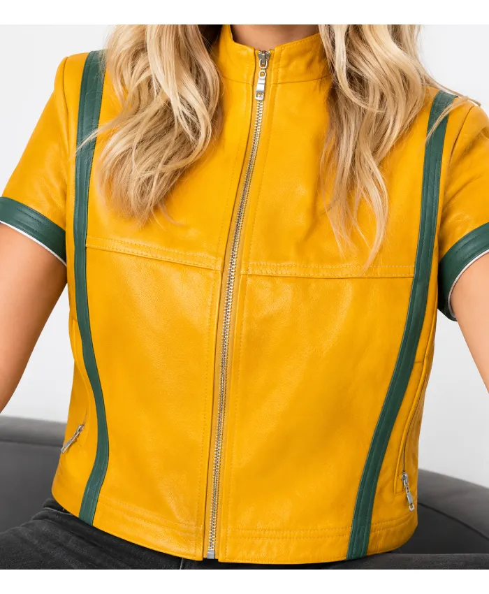 FIFA Brazil Lily Rowland Yellow Leather Jacket