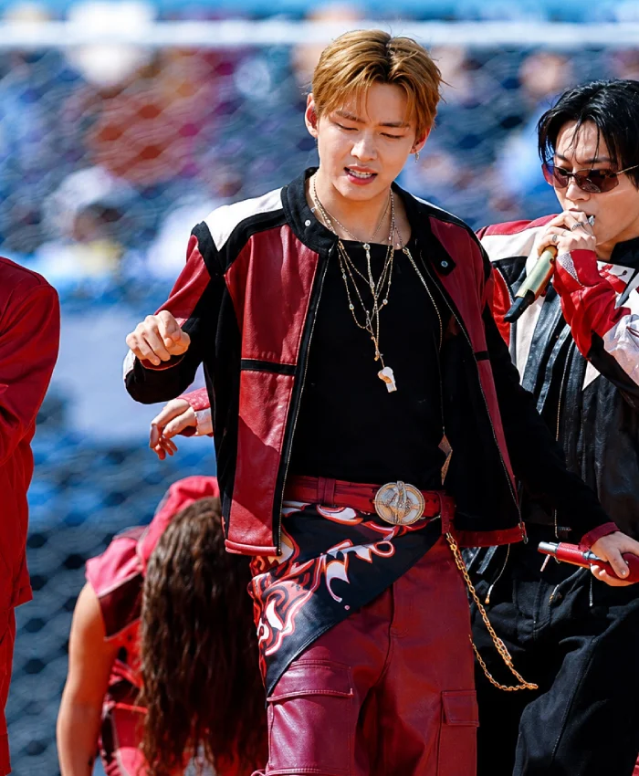FIFA World Cup 2026 Final Halftime Show BTS V Multicolor Leather Jacket