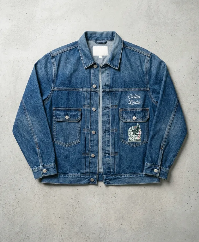 FIFA World Cup 2026 Levis Mexico Collection Blue Denim Jacket For Sale