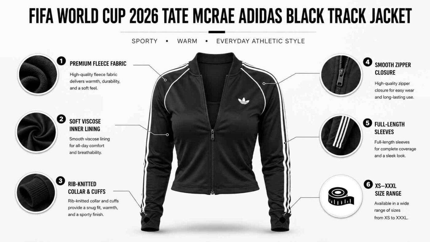 FIFA World Cup 2026 Tate Mcrae Black Track Jacket