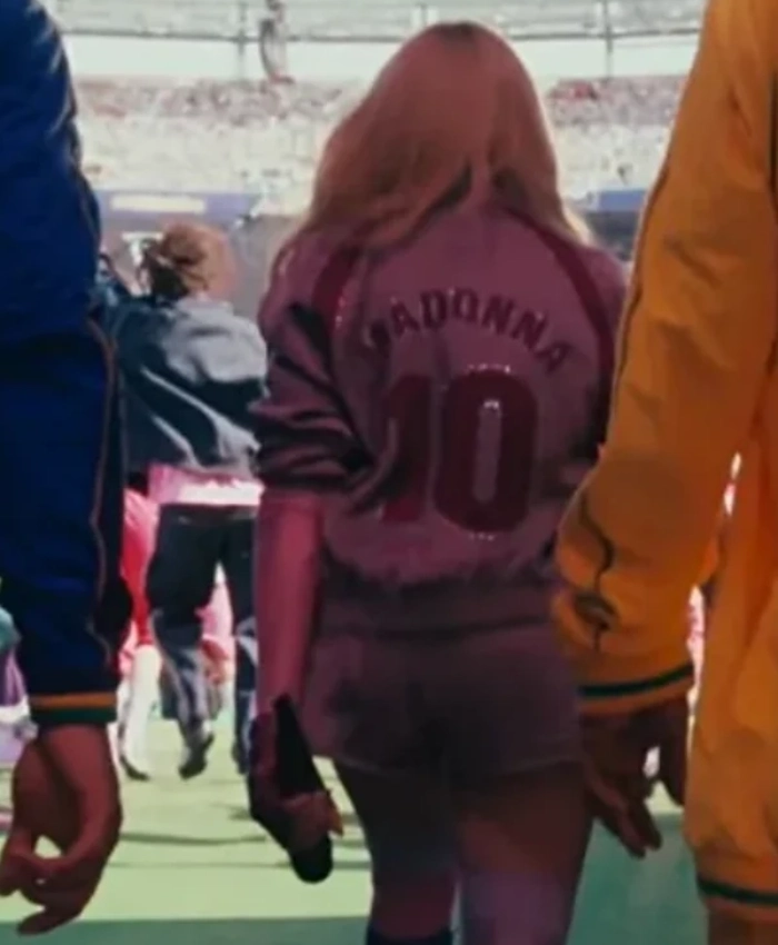 FIFA World Cup Final Halftime Show Madonna Purple Satin Jacket