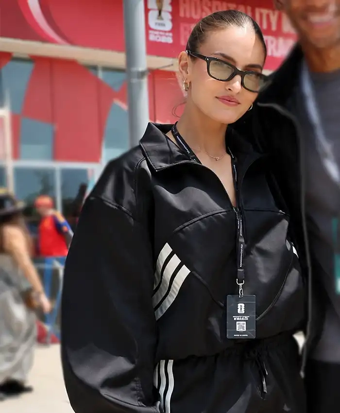FIFA World Cup Final Irina Shayk Black Satin Jacket