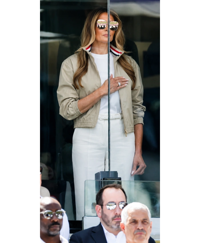 FIFA World Cup First Lady Melania Trump Thom Nylon Tech Beige Track Jacket