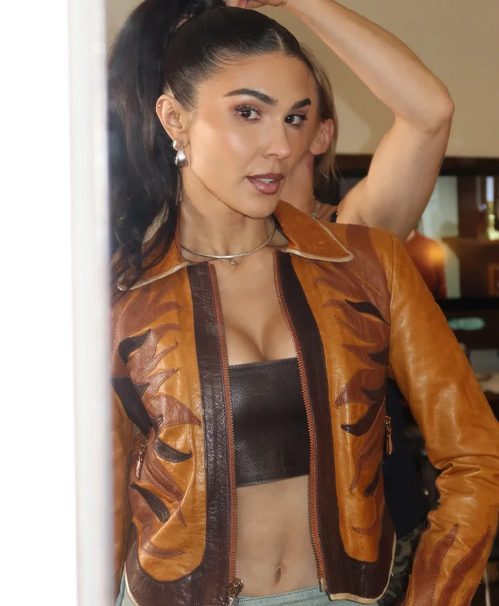 Fanatics Fest 2026 Cathy KelleyBrown Leather Jacket