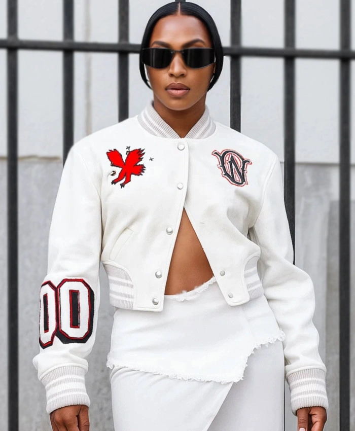 Fashion Show 2025 Jordan Chiles Varsity Jacket
