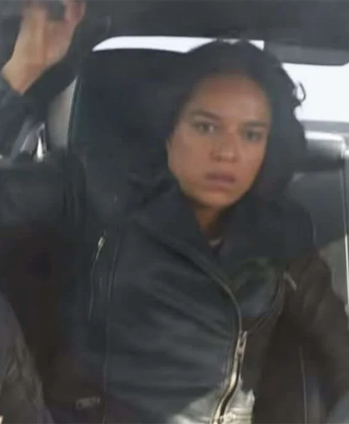 Fast And Furious 9 Letty Ortiz Black Biker Leather Jacket - Image 3