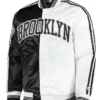 Fast Break Brooklyn Nets Black And White Satin Jacket 1
