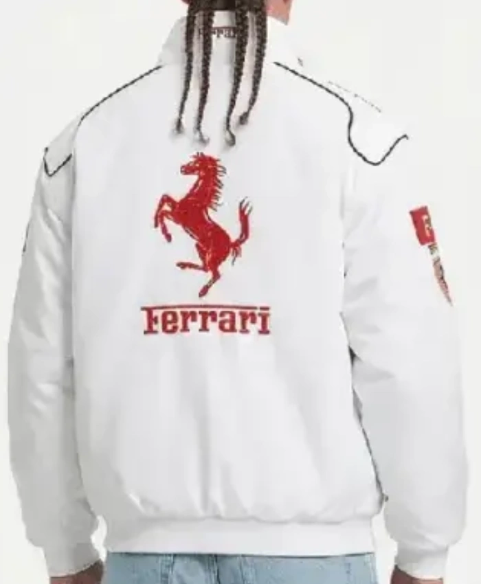 Ferrari F1 Vintage White Racing Jacket 2026