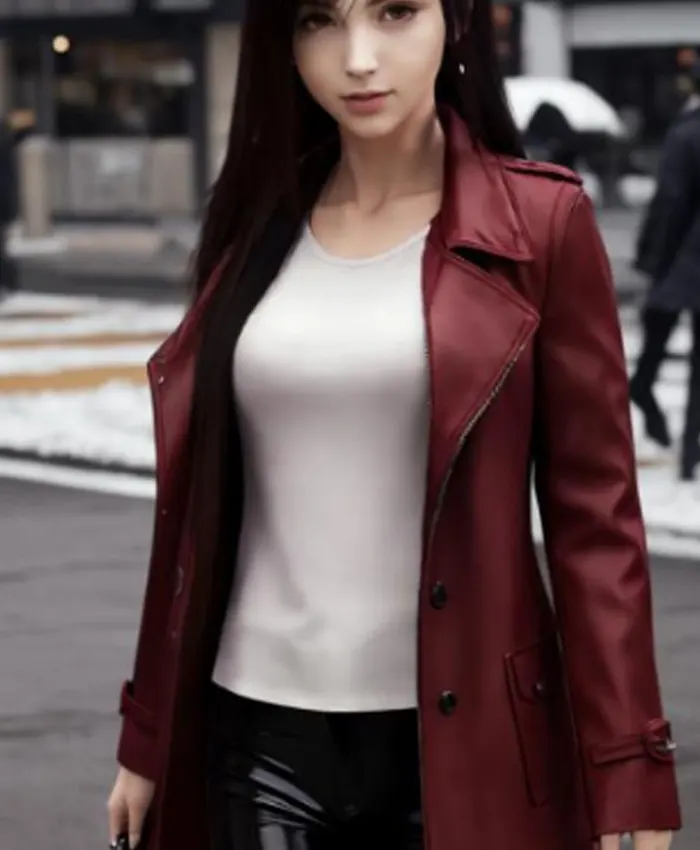 Final Fantasy VII Advent Children Tifa Lockhart Red Leather Coat