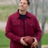 Finding Mr Christmas 2025 Maroon Suede Trucker Jacket