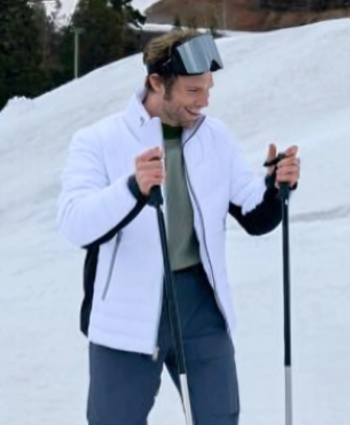 Finding Mr Christmas S02 White And Black Quilted Ski Puffer Jacket