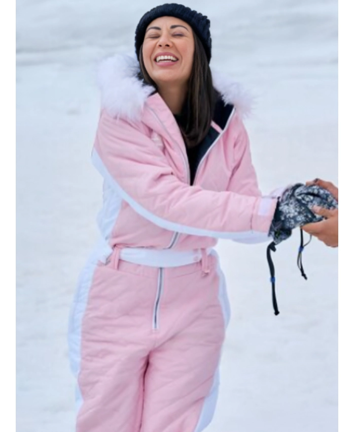 Finding Mr Christmas Season 02 Fur Hooded Pink Jumpsuit For Womens