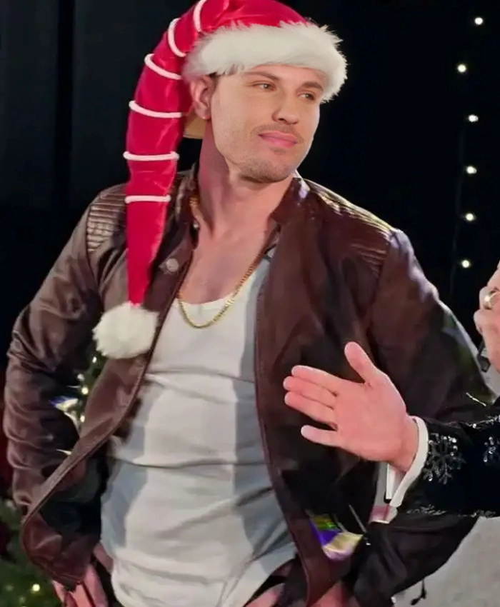 Finding Mr. Christmas Tv Series Craig Geoghan Brown Leather Jacket