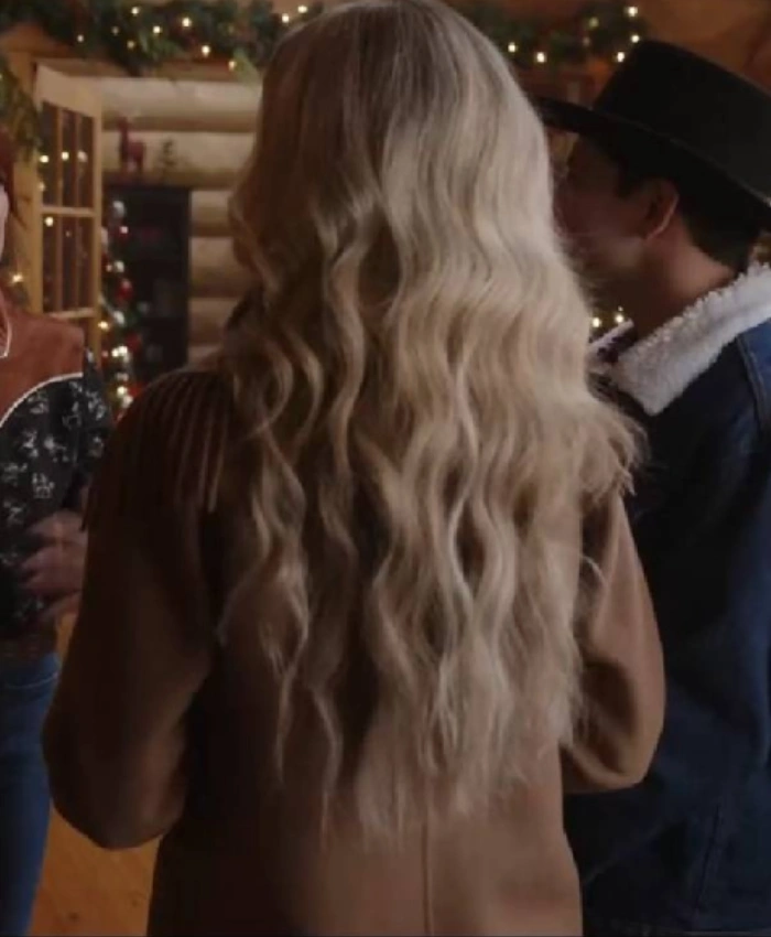 Fiona Gubelmann A Royal Montana Christmas 2025 Fringe Brown Coat