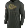 Forest Green Kansas City Chiefs 2025 Salute To Service Sideline Dri FIT Lightweight Hooded Pullover