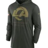 Forest Green Nike Los Angeles Rams 2025 Salute To Service Sideline Dri FIT Hoodie