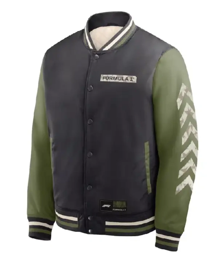 Formula 1 USA Grand Prix Camo Star Satin Varsity Jacket