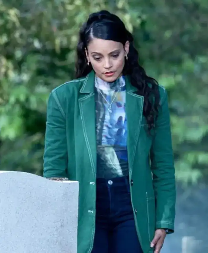 Found Lacey Quinn Green Cotton Blazer