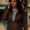 Found Lacey Quinn Leather Brown Jacket