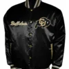 Franchise Club Colorado Buffaloes Black Full Snap Satin Varsity Jacket