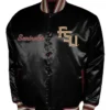 Franchise Club Florida State Seminoles Full Snap Satin Black Jacket