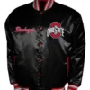 Franchise Club Ohio State Buckeyes Full Snap Black Satin Varsity Jacket