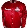 Franchise Club Ohio State Buckeyes Full Snap Scarlet Satin Varsity Jacket