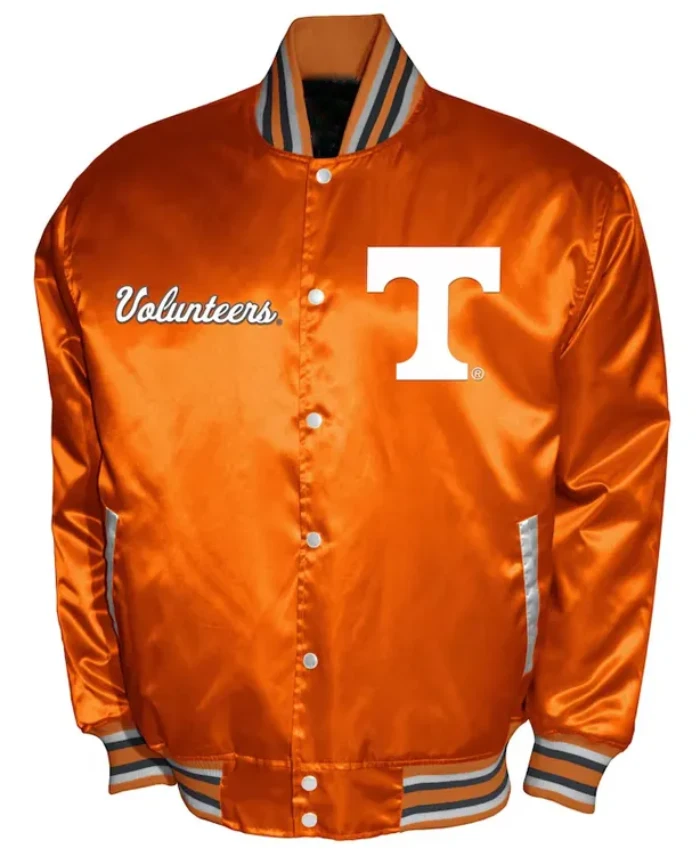 Franchise Club Tennessee Volunteers Full Snap Orange Varsity Satin Jacket