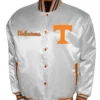 Franchise Club Tennessee Volunteers Full Snap White Varsity Satin Jacket