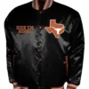 Franchise Club Texas Longhorns Satin Full Snap Black Varsity Jacket