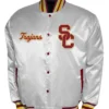 Franchise Club USC Trojans Full Snap Satin Varsity Jacket