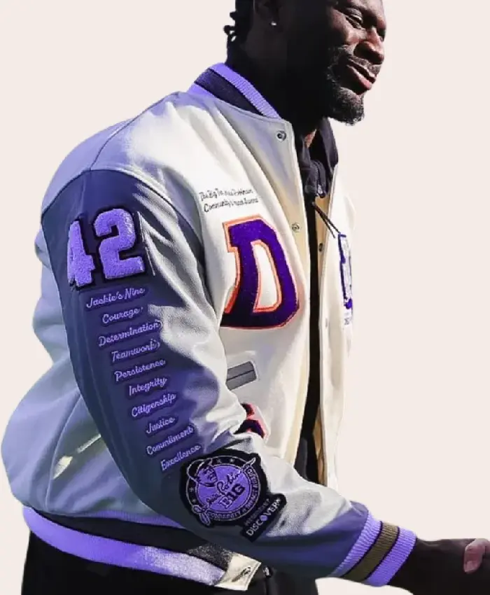 Franck Kepnang Jackie Robinson Letterman Jacket - Image 4