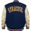 Full Snap Blue And Beige Letterman Varsity Jacket